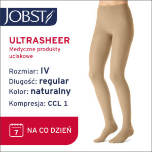 JOBST Rajstopy Ultra Sheer, zamknięte palce, CCL1 Kolor naturalny rozm. IV