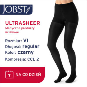 JOBST Rajstopy Ultra Sheer, zamknięte palce, CCL2, Kolor czarny rozm. VI