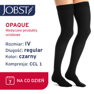 JOBST Pończochy Opaque, zamknięte palce, CCL1, Kolor Czarny, rozm. IV