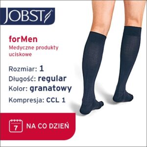 JOBST Podkolanówki męskie, zamknięte palce, CCL1 Kolor granat rozm. 1