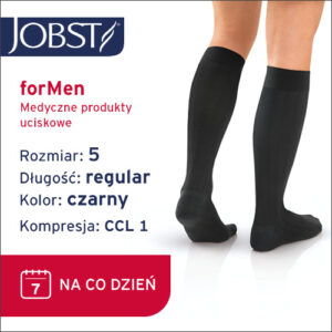 JOBST Podkolanówki męskie, zamknięte palce, CCL1 Kolor czarny rozm. 5
