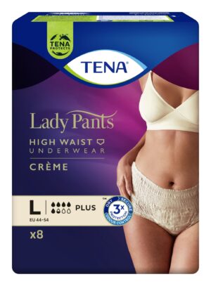 TENA Lady Pants Plus Creme OTC Edition L (95-130 cm), bielizna chłonna, 8 sztuk