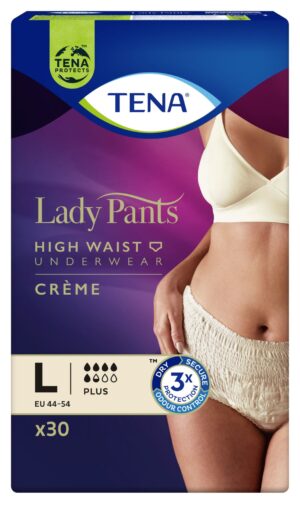 TENA Lady Pants Plus Creme L (95-130 cm), bielizna chłonna, 30 sztuk