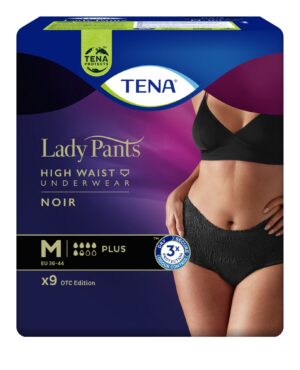 TENA Lady Pants Plus Noir OTC Edition M (75-105 cm), bielizna chłonna, 9 sztuk
