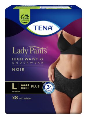 TENA Lady Pants Plus Noir OTC Edition L (95-130 cm), bielizna chłonna, 8 sztuk