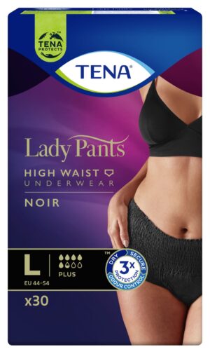 TENA Lady Pants Plus Noir L (95-130 cm), bielizna chłonna, 30 sztuk