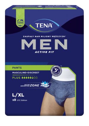 TENA Men Pants Plus OTC Edition L/XL (95-130 cm), bielizna chłonna, 8 sztuk