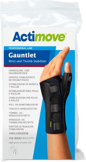 ACTIMOVE PRO GAUNTLET Orteza stabilizująca nadgarstek i kciuk z 2 szynami rozm. M czarny