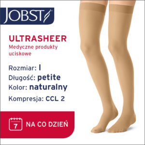 JOBST Pończochy Ultra Sheer Petite, zamknięte palce, CCL2, Kolor naturalny rozm. I