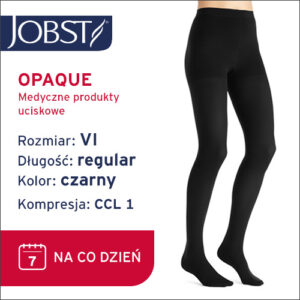 JOBST Rajstopy Opaque, zamknięte palce, CCL1 Kolor czarny rozm. VI
