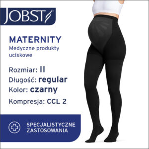 JOBST Rajstopy Maternity Opaque, zamknięte palce, CCL2 Kolor czarny rozm. II