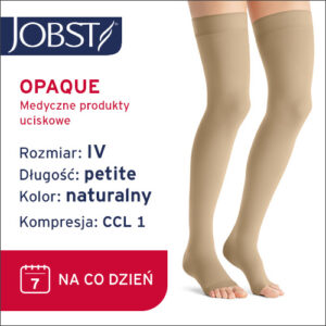 JOBST Pończochy Opaque Petite, otwarte palce, CCL1, Kolor naturalny, rozm. IV