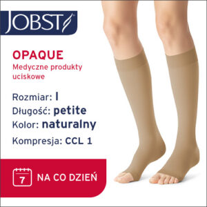 JOBST Podkolanówki Opaque Petite, otwarte palce, CCL1, Kolor naturalny, rozm. I