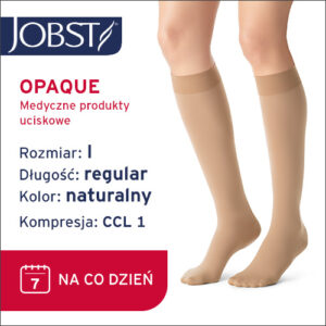 JOBST Podkolanówki Opaque, zamknięte palce, CCL1, Kolor naturalny, rozm. I