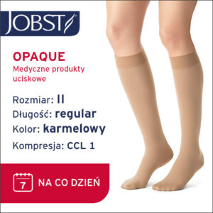 JOBST Podkolanówki Opaque, zamknięte palce, CCL1, Kolor karmelowy, rozm. II