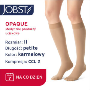 JOBST Podkolanówki Opaque Petite, zamknięte palce, CCL2, Kolor karmelowy, rozm. II