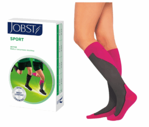 JOBST Podkolanówki SPORT AD, 15-20mmHg, zamknięte palce, Kolor róż/szary rozm. XL (7528900093)