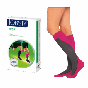 JOBST Podkolanówki SPORT AD, 15-20mmHg, zamknięte palce, Kolor róż/szary rozm. L (7528900092)