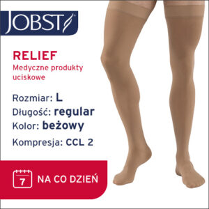 JOBST Relief AG Pończochy, zamknięte palce, CCL2, Kolor beżowy rozm. L (7804400009)